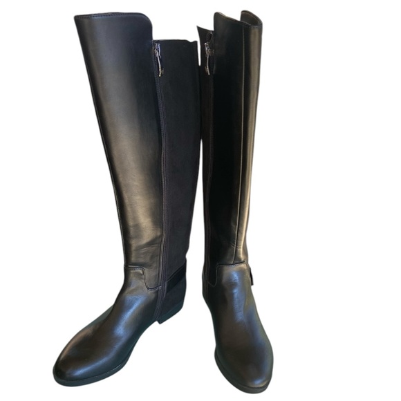 EUC Liz Claiborne Black Fall Knee High Flat zip City Boot Ladies Size 5 Medium. - Picture 6 of 11